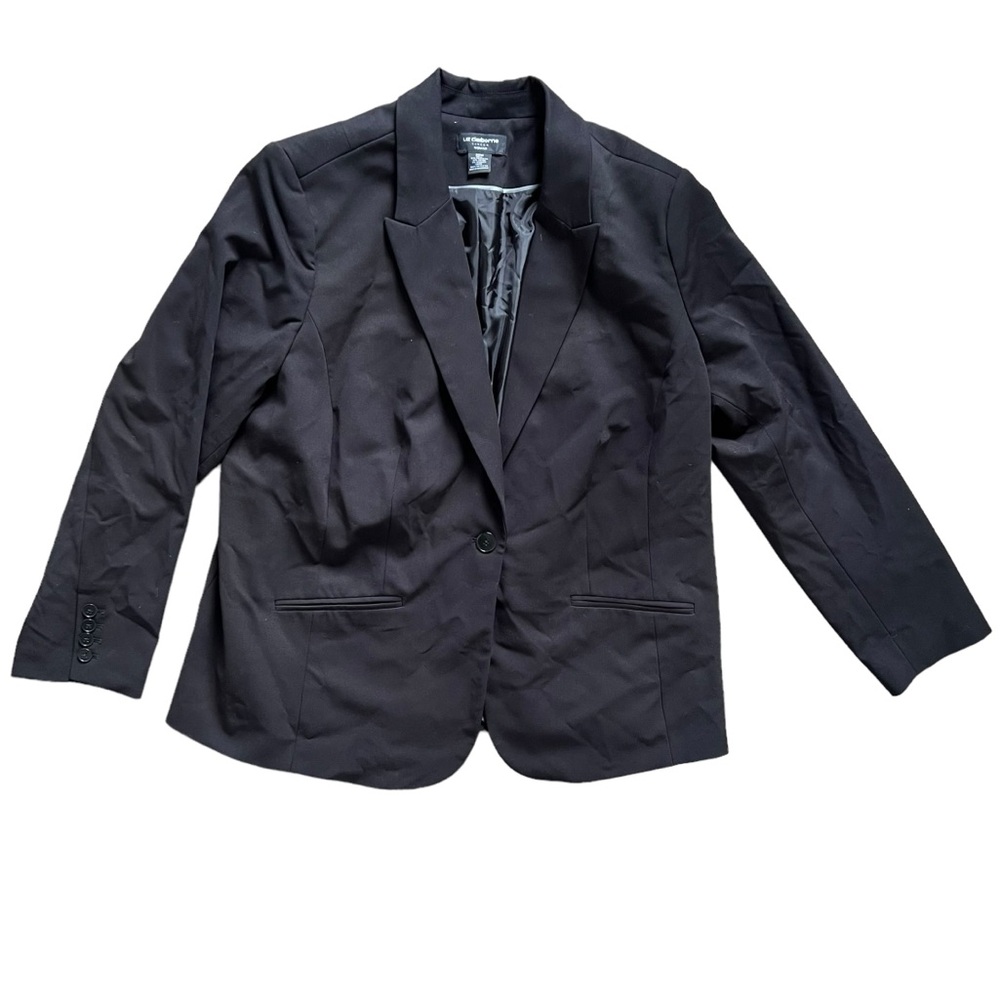 Liz Claiborne Career Woman Blazer Solid Black Plus Size 20W